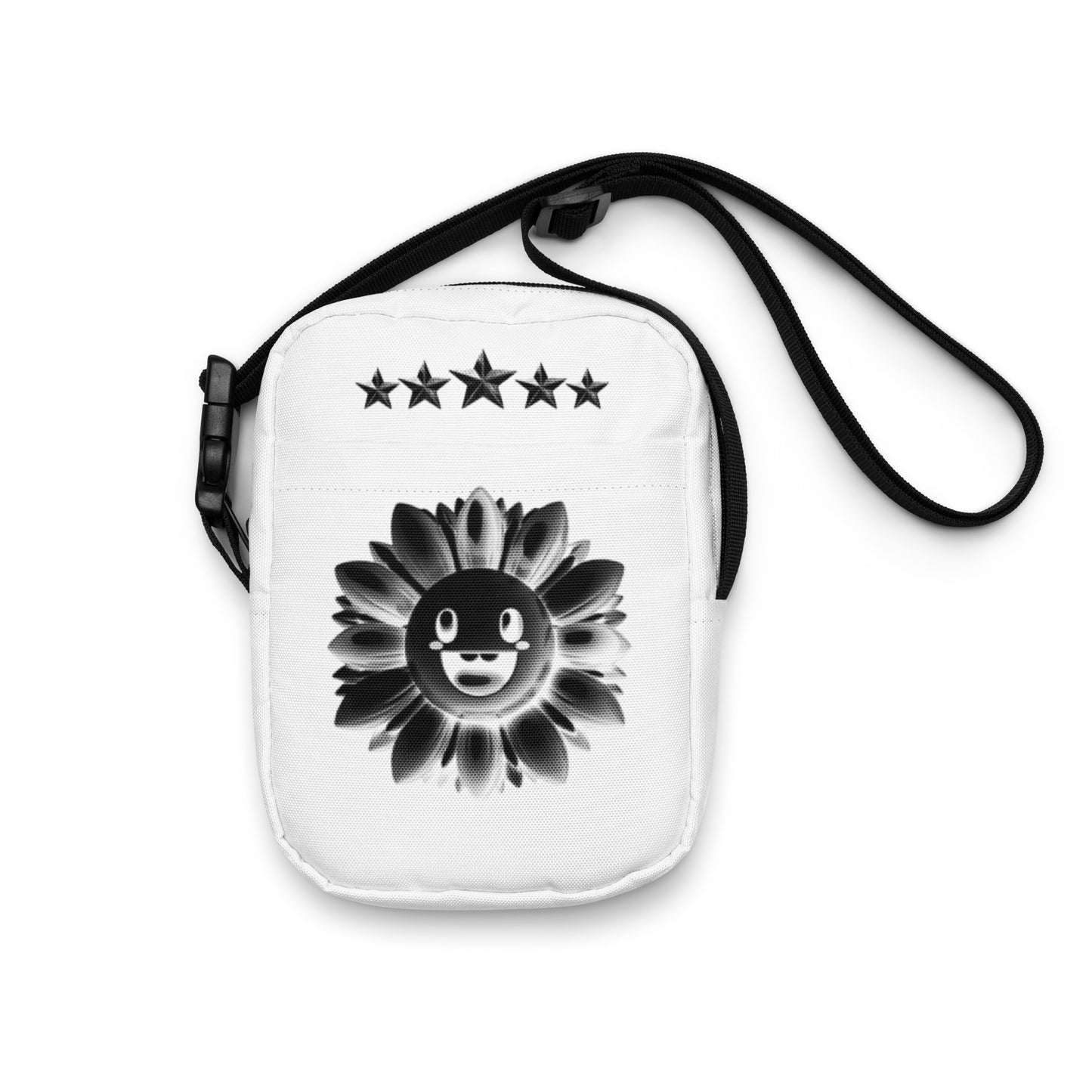 Monochrome Bloom crossbody bag