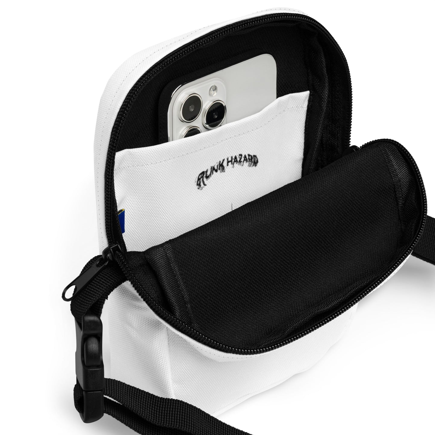 Monochrome Bloom crossbody bag